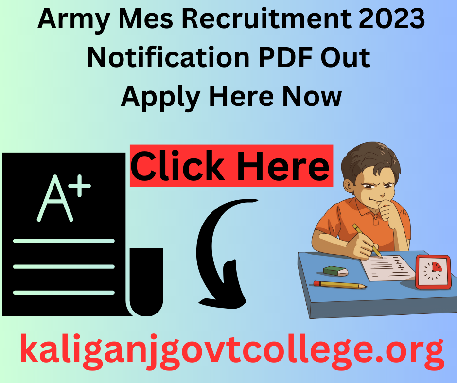 Army Mes Recruitment 2023 Notification PDF Out Apply Here Now