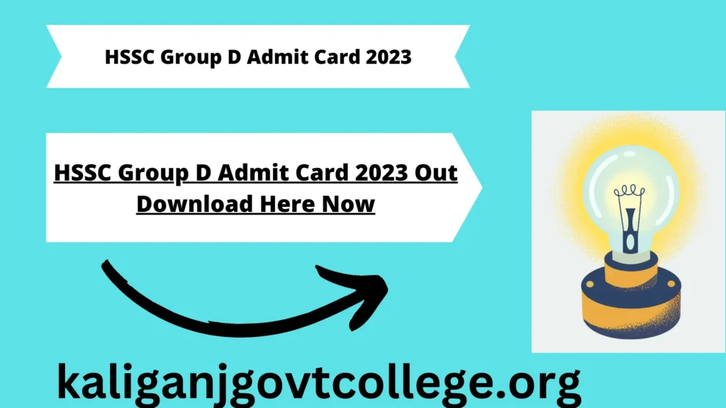 HSSC Group D Admit Card 2023 Out Download Here Now