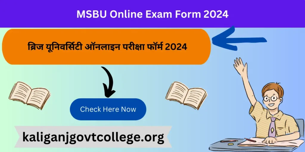 MSBU Online Exam Form 2024 ब्रिज यूनिवर्सिटी ऑनलाइन परीक्षा फॉर्म 2024