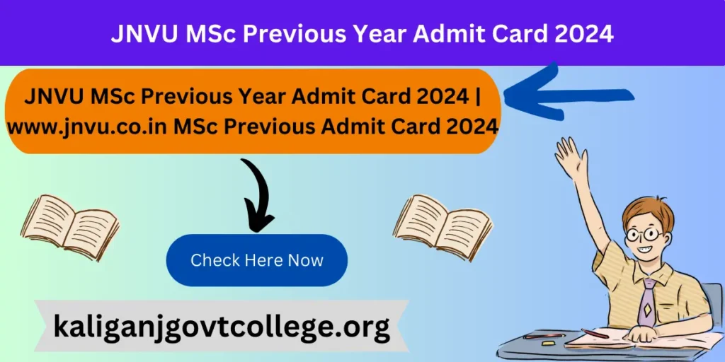 JNVU MSc Previous Year Admit Card 2024