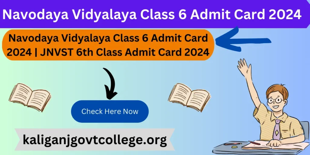 Navodaya Vidyalaya Class 6 Admit Card 2024 | JNVST 6th Class Admit Card 2024