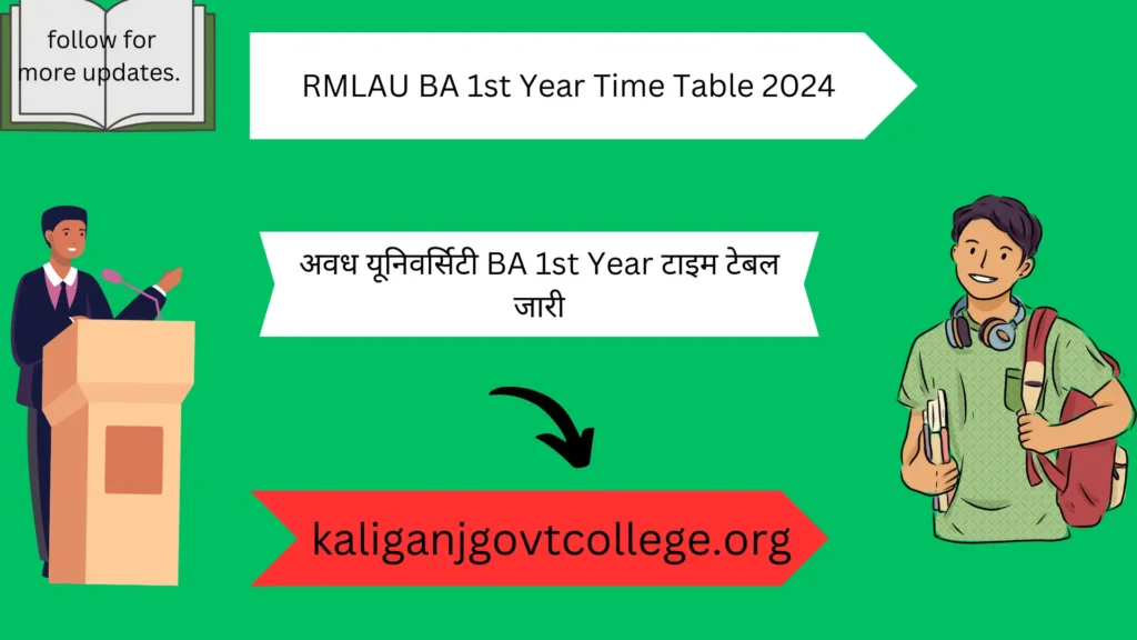 RMLAU BA 1st Year Time Table 2024 अवध यूनिवर्सिटी BA 1st Year टाइम टेबल जारी