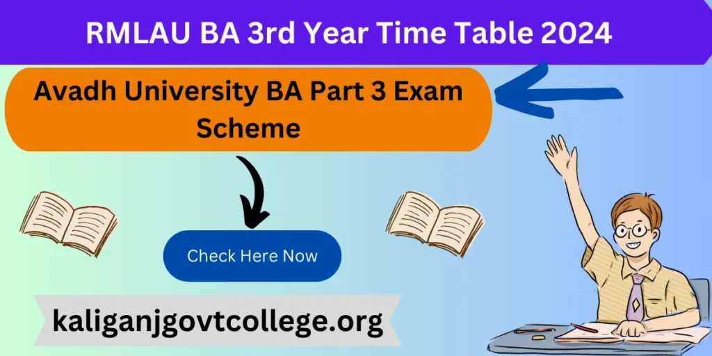 RMLAU BA 3rd Year Time Table 2024