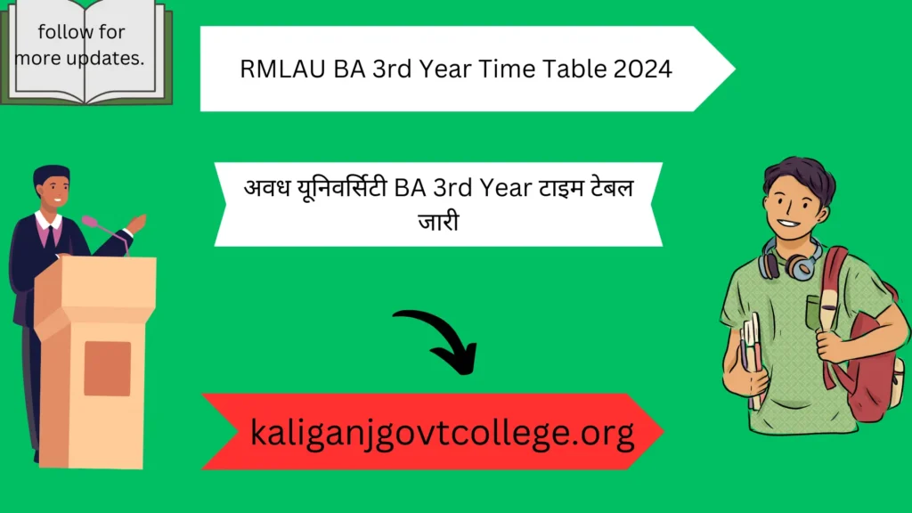 RMLAU BA 3rd Year Time Table 2024