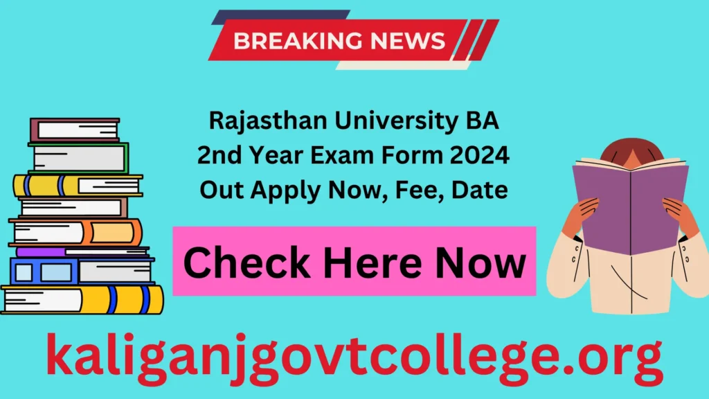 Rajasthan University BA 2nd Year Exam Form 2024