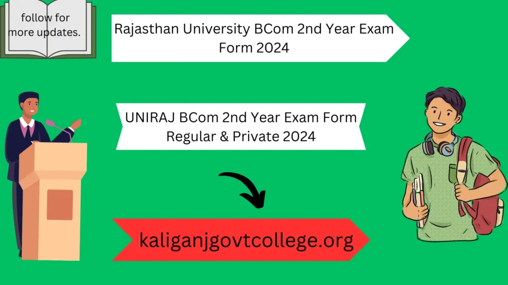 Rajasthan University BCom 2nd Year Exam Form 2024