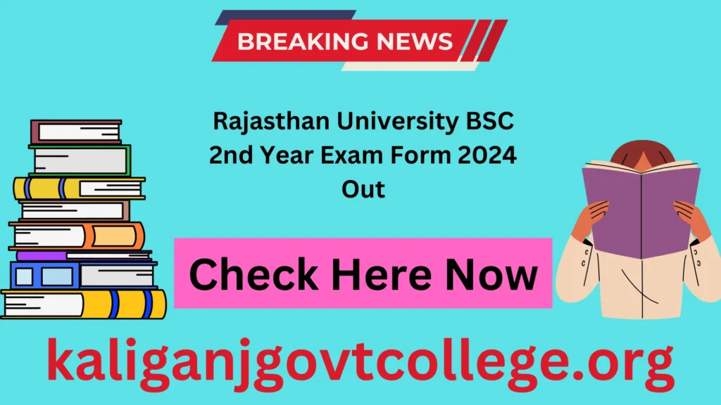 Rajasthan University BSC 2nd Year Exam Form 2024 Out