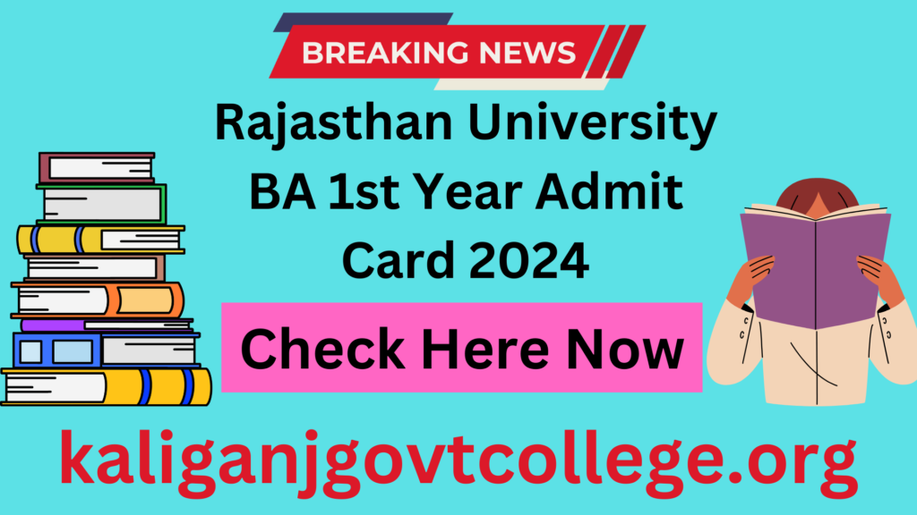 Rajasthan University BA 1st Year Admit Card 2024