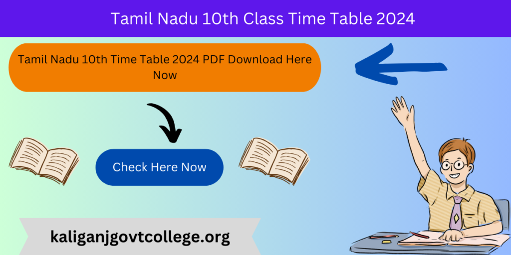 Tamil Nadu 10th Time Table 2024