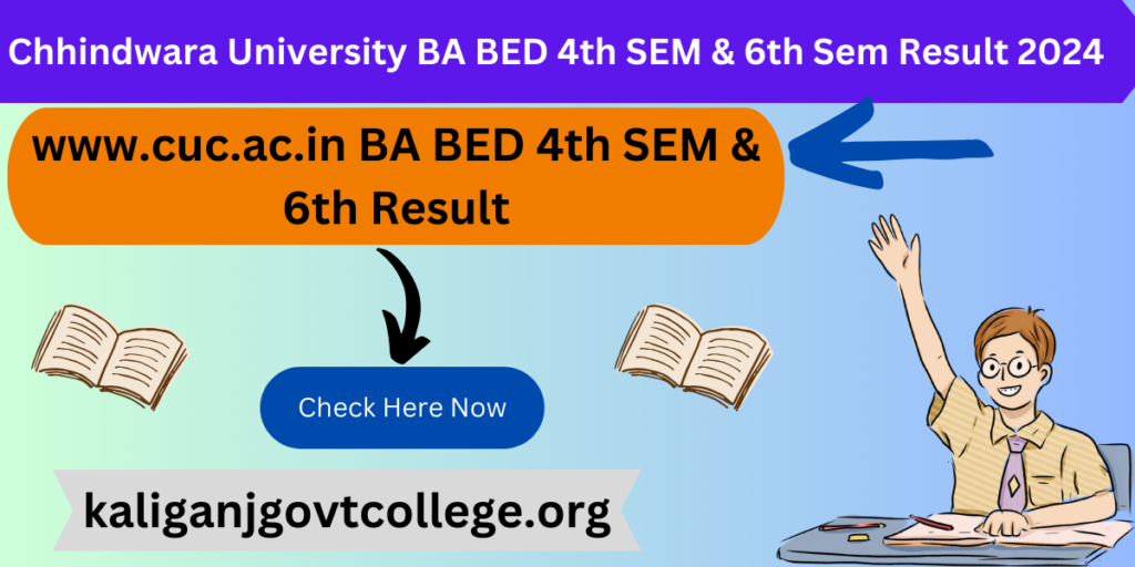 Chhindwara University BA BED 4th SEM & 6th Sem Result 2024