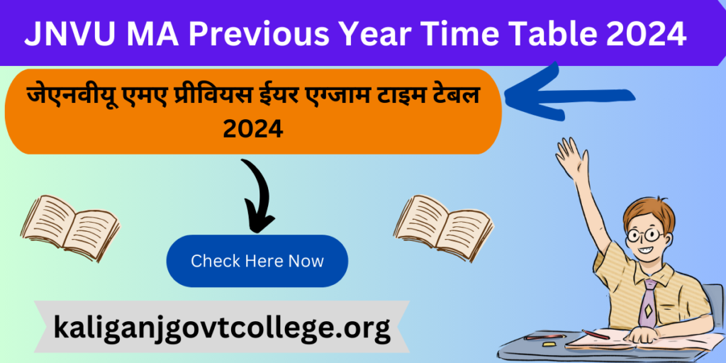 JNVU MA Previous Year Time Table 2024