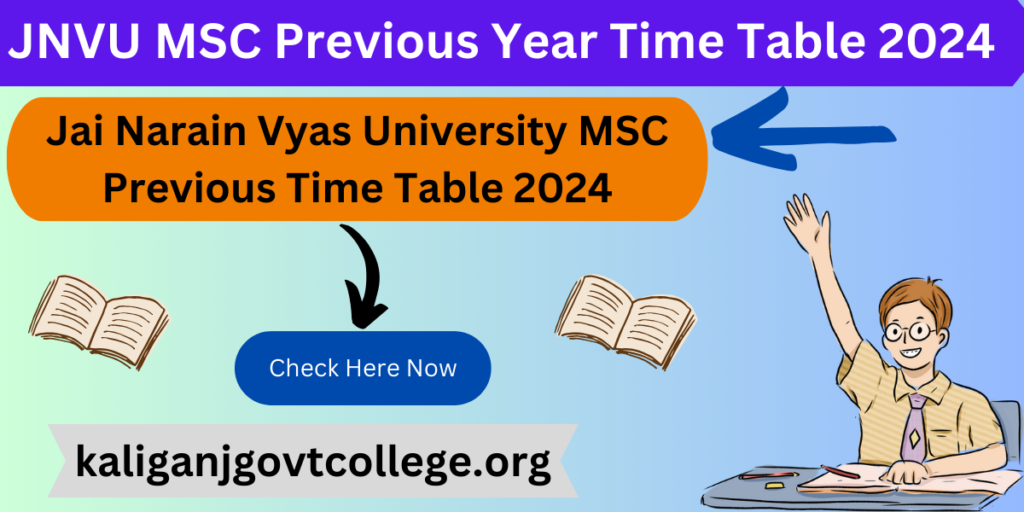 JNVU MSC Previous Year Time Table 2024