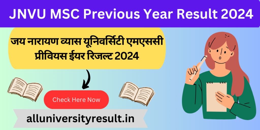 JNVU MSC Previous Year Result 2024