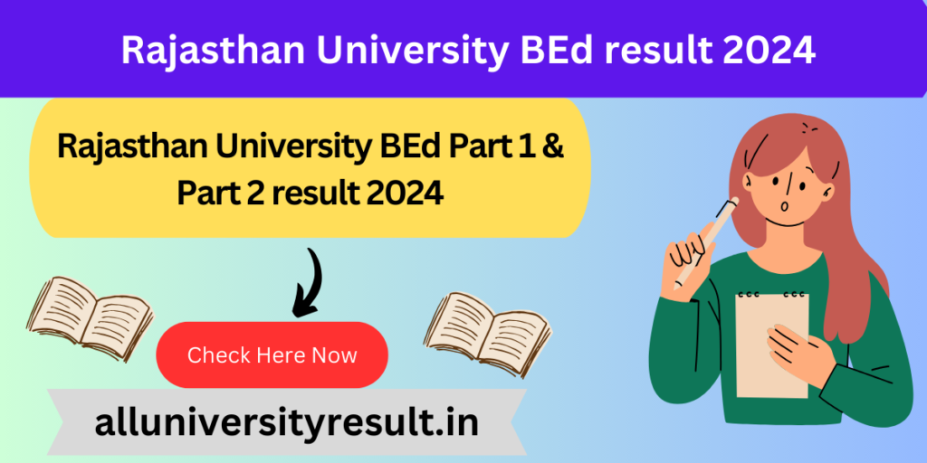 Rajasthan University BEd result 2024